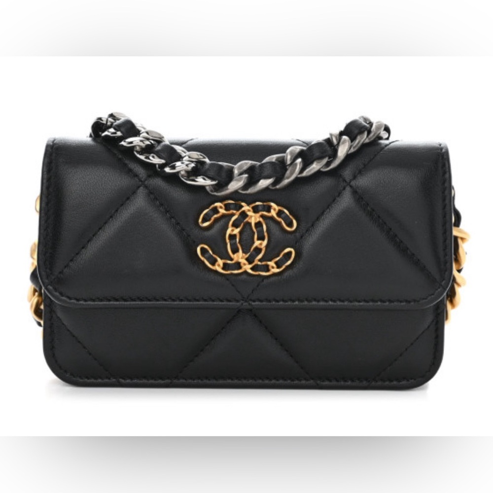 Chanel 19 phone holder with chain